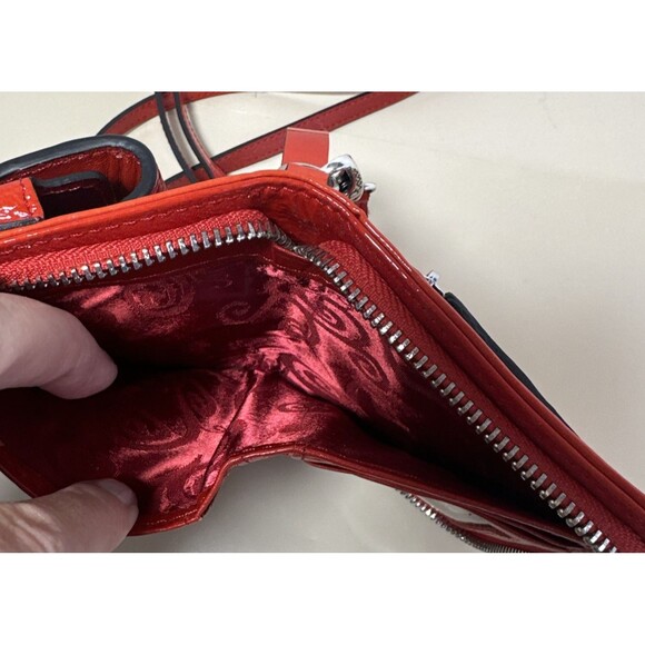 Brighton Mini Handle Bag Removable Crossbody Strap Patent Leather Red Rare - Picture 7 of 13